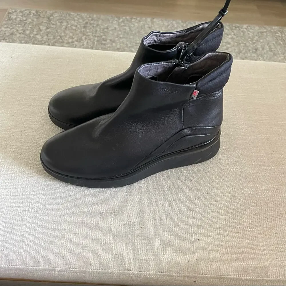 Stonefly Vera Pelle 39 Vegan Black Leather Ankle Boots Size 8 Women’s - Picture 4 of 8